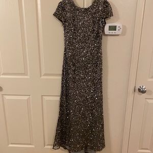 Adrianna Papell Sequined Scoop-Back Gown